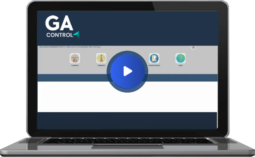 computadora con imagen de la platforma de GA control